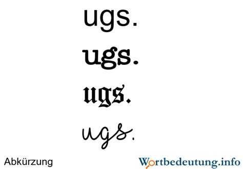 ugs bedeutung|ugs